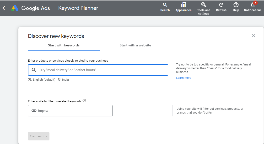 Research keyword for targeting